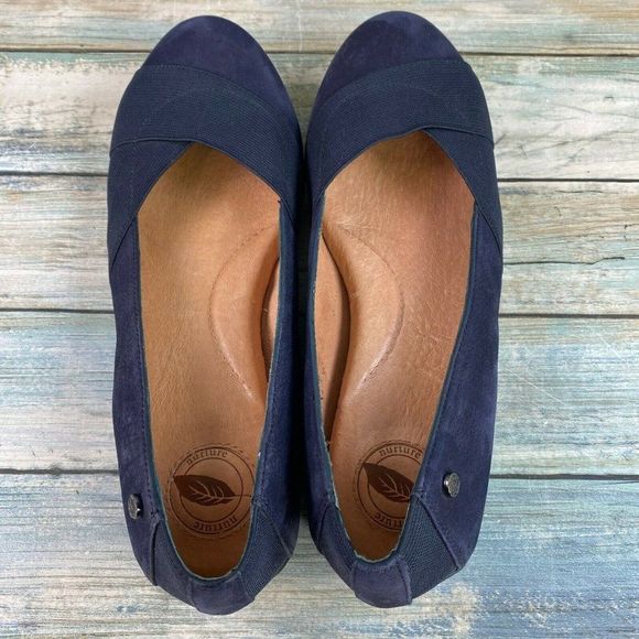 Nurture Womens Blue Nubuck Leather Slip On Loafers Size 6M Round Toe Slip On - Picture 5 of 11